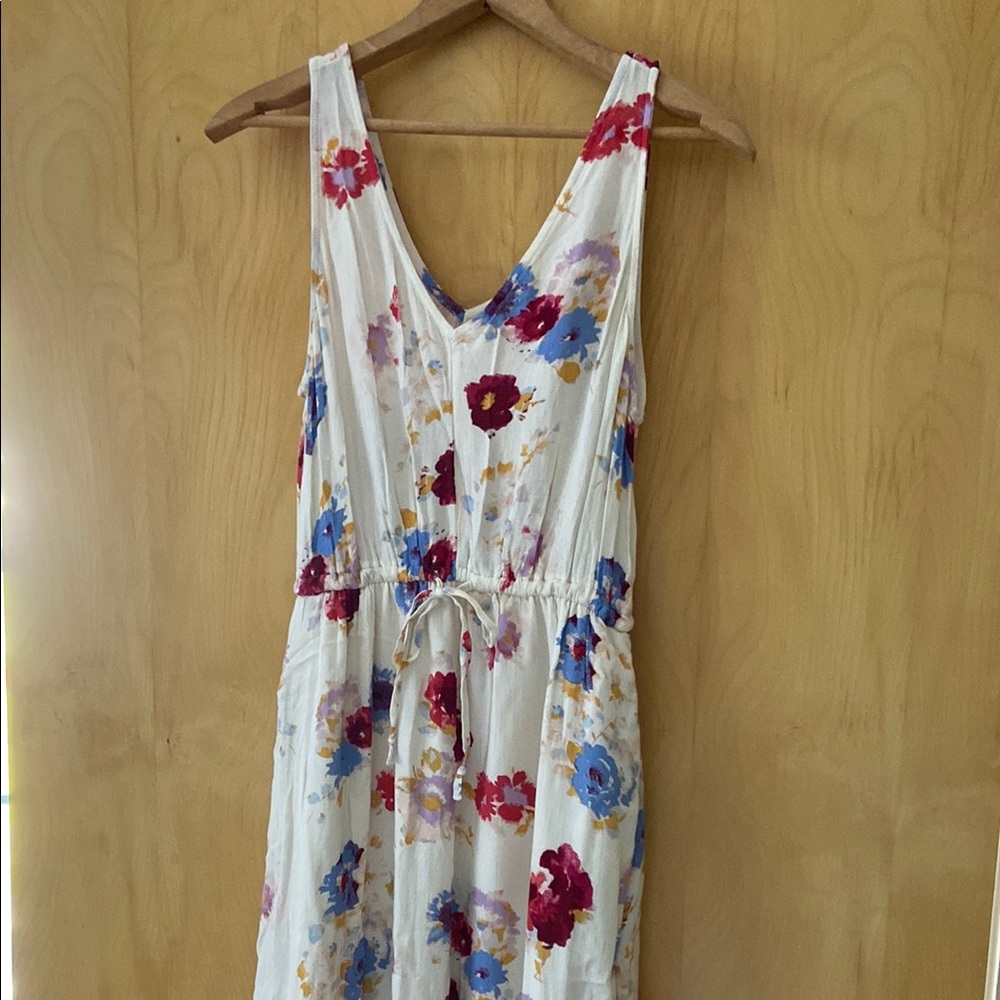 Lucky Brand Floral Sleeveless Maxi Dress - White with Multicolor Print - Size XS